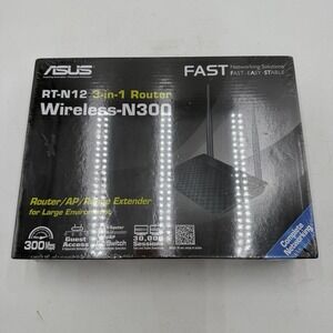Asus RT-N12 3-in-1 Router Wireless N300 Router/Range Extender Sealed